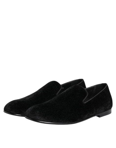 Dolce & Gabbana Black Jacquard Loafers Formal Men Dress Shoes Dolce & Gabbana