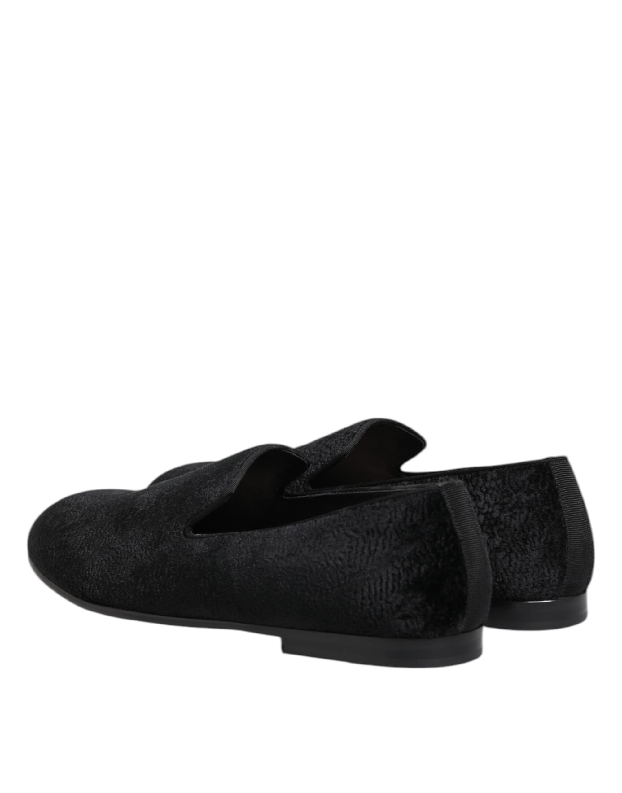 Dolce & Gabbana Black Jacquard Loafers Formal Men Dress Shoes Dolce & Gabbana