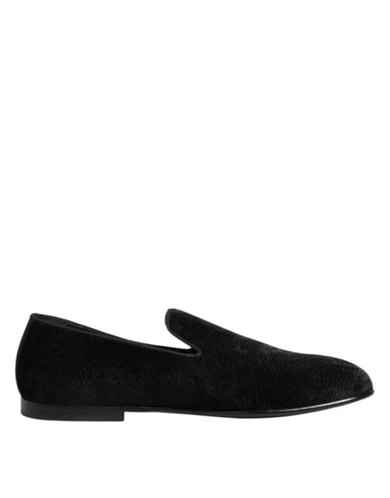 Dolce & Gabbana Black Jacquard Loafers Formal Men Dress Shoes Dolce & Gabbana