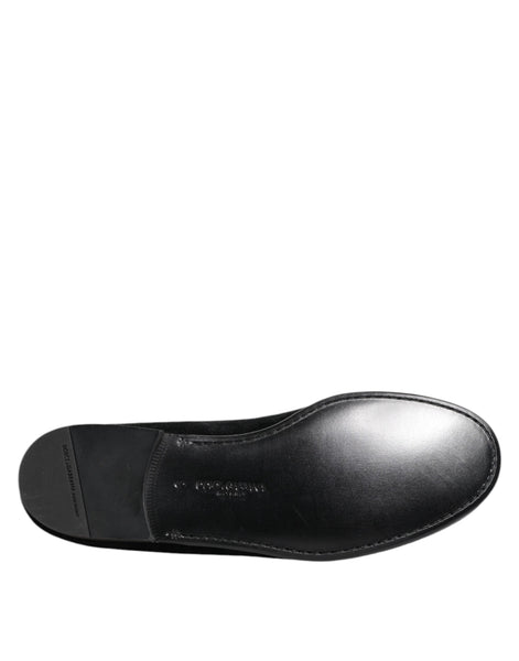 Dolce & Gabbana Black Jacquard Loafers Formal Men Dress Shoes Dolce & Gabbana