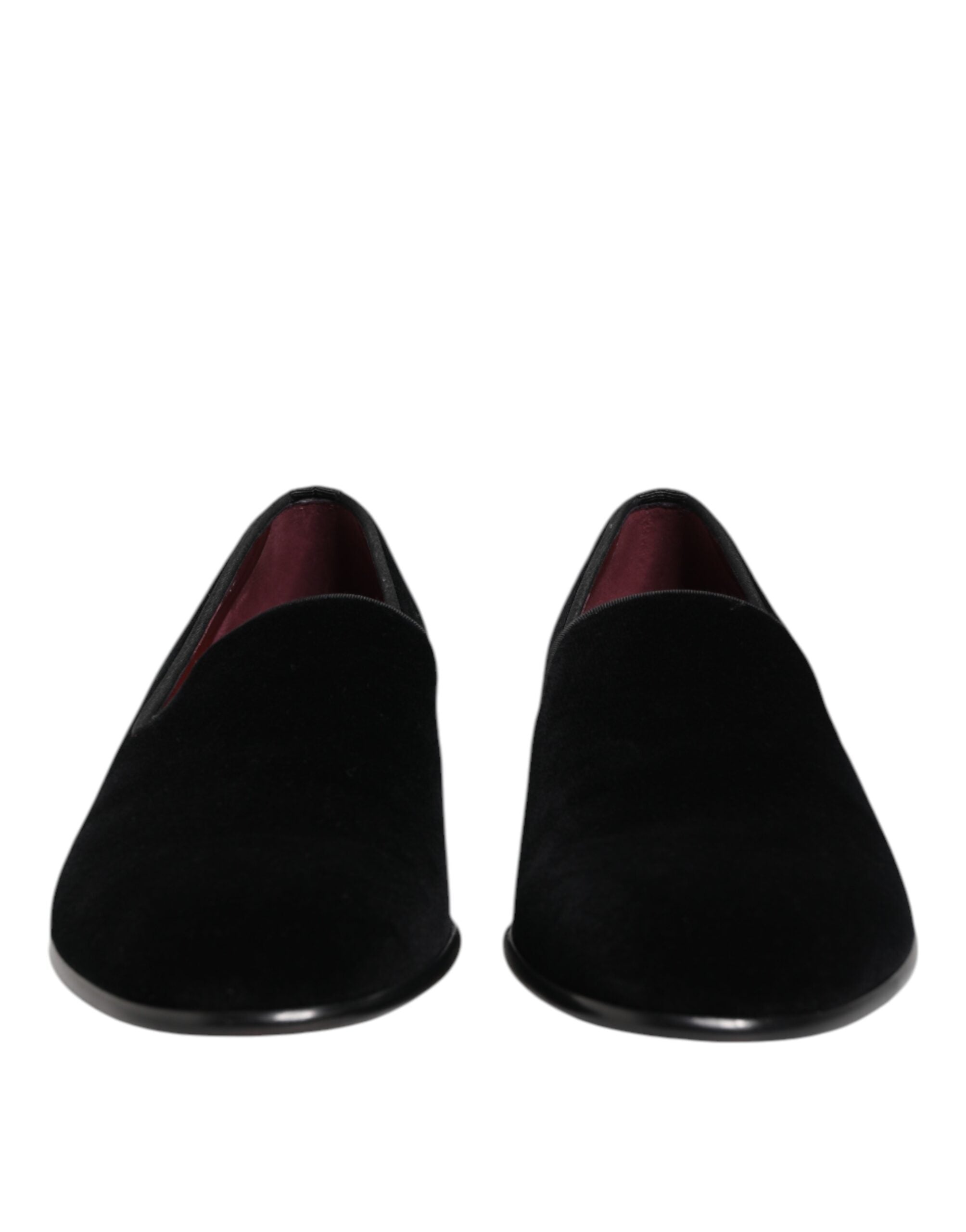 Dolce & Gabbana Black Velvet Slip On Loafers Men Formal Shoes Dolce & Gabbana