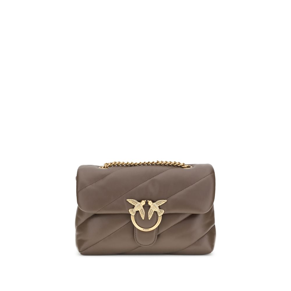 PINKO Brown Calf Leather Bos Taurus Shoulder Bag PINKO