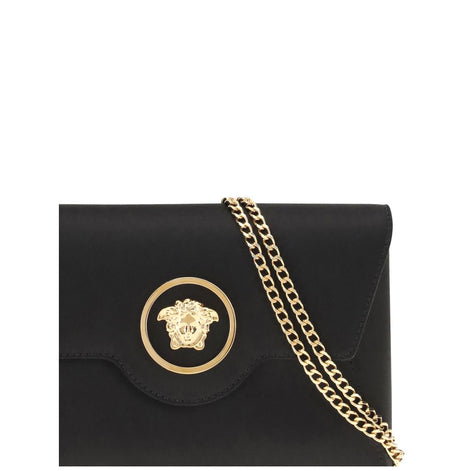 Versace Black Calf Leather Bos Taurus Shoulder Bag Versace