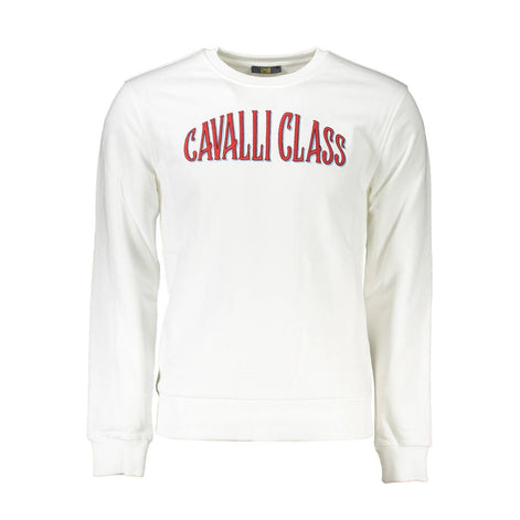 Sweat-shirt homme Cavalli Class Bianco en coton