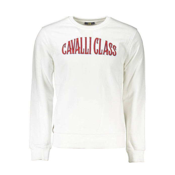 Sweat-shirt homme Cavalli Class Bianco en coton