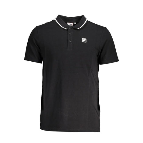 Fila Black Cotton Polo Shirt Fila