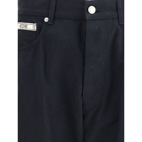 Moschino Black Cotton Casual Pants Moschino