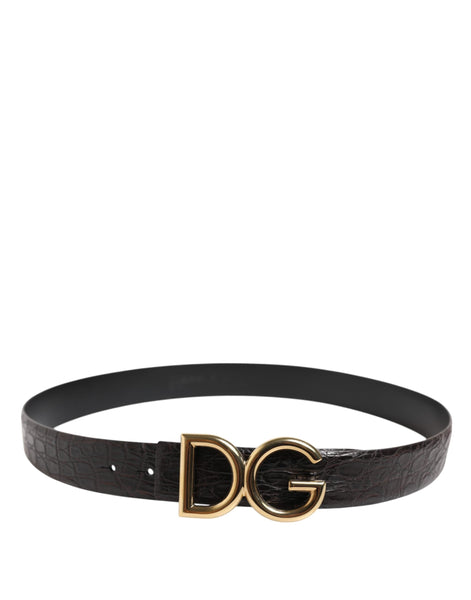 Dolce & Gabbana Black Exotic Leather DG Logo Buckle Belt Dolce & Gabbana
