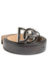 Dolce & Gabbana Metallic Leather Silver Tone Logo Buckle Belt Dolce & Gabbana