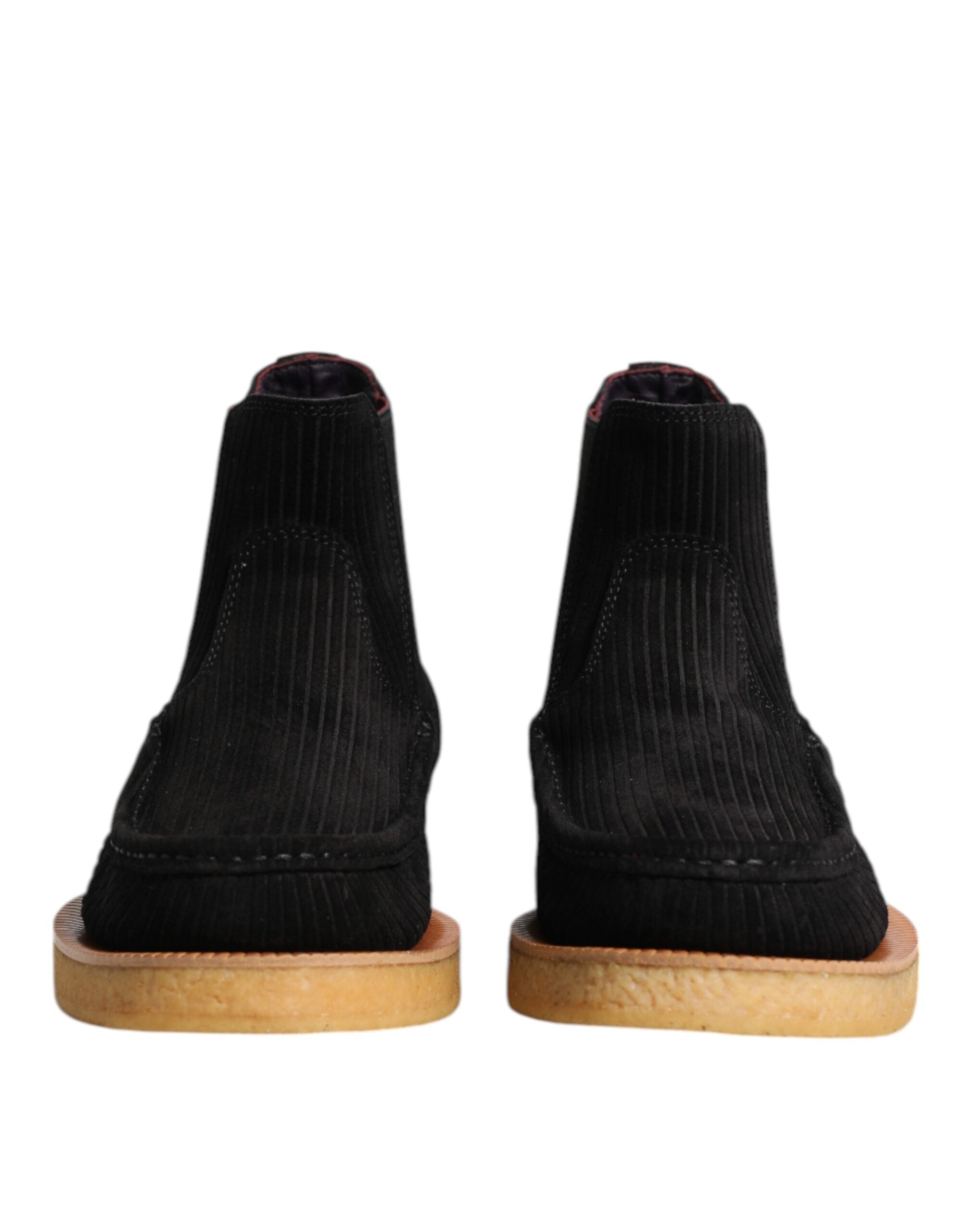 Dolce & Gabbana Black Calf Suede Slip On Ankle Boots Shoes Dolce & Gabbana