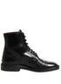 Dolce & Gabbana Black Leather Lace Up Mid Calf Boots Shoes Dolce & Gabbana