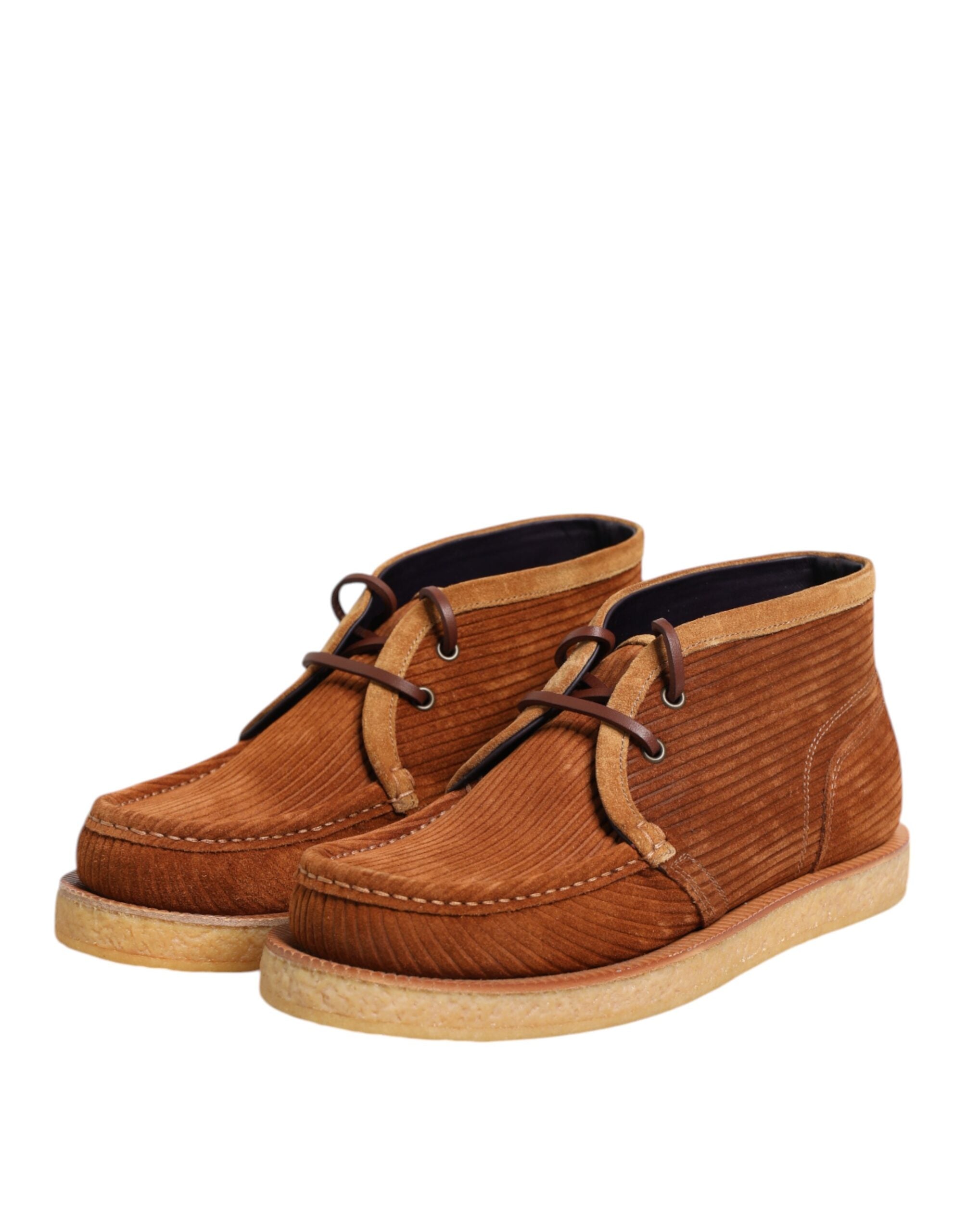 Dolce & Gabbana Brown Suede Nubuck Leather Desert Ankle Boots Shoes Dolce & Gabbana