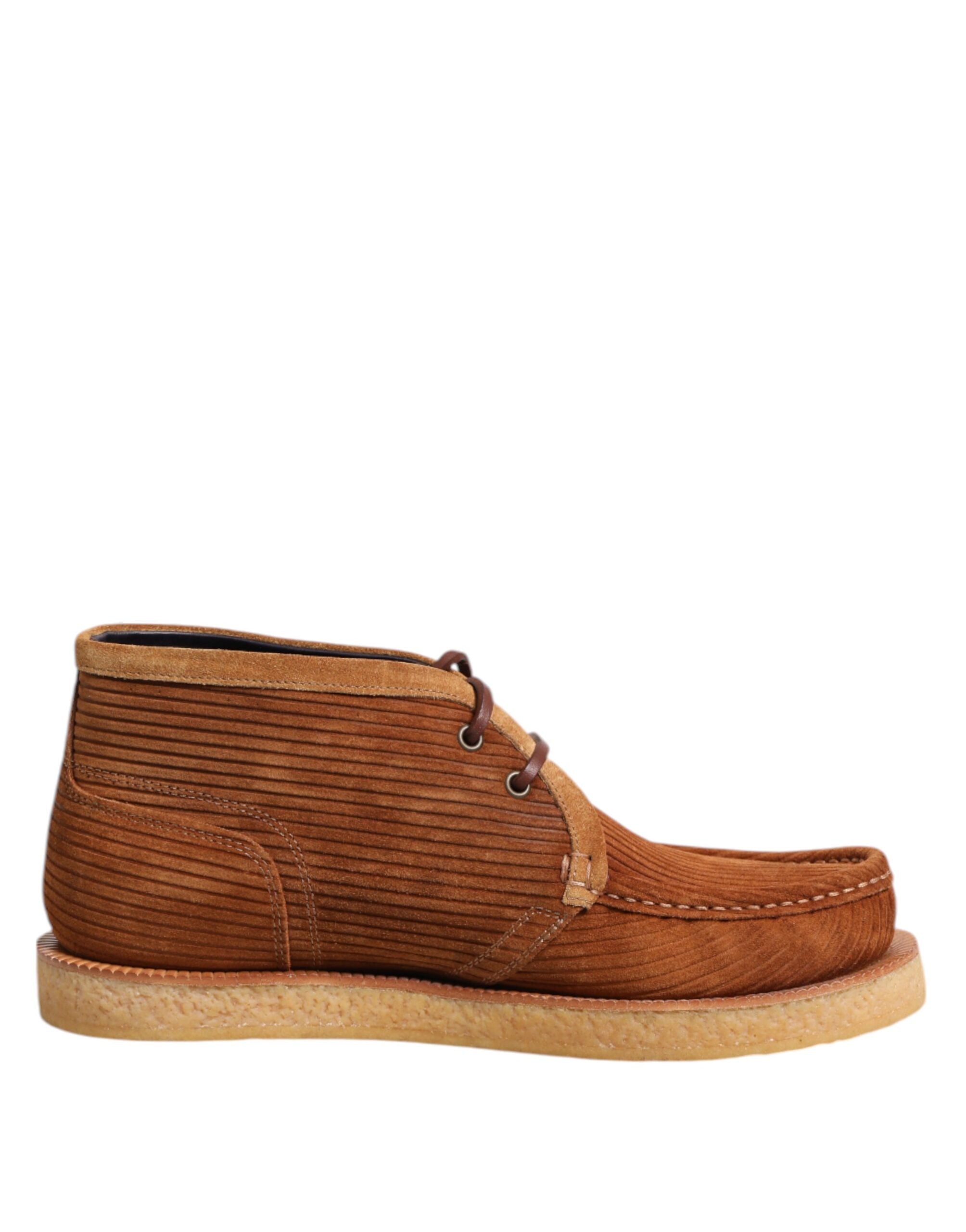 Dolce & Gabbana Brown Suede Nubuck Leather Desert Ankle Boots Shoes Dolce & Gabbana