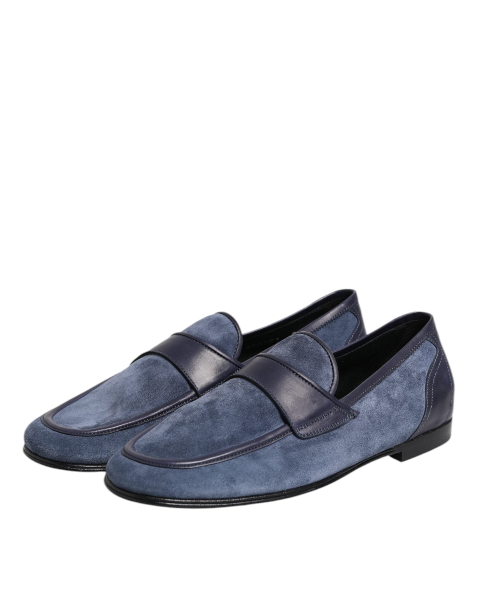 Dolce & Gabbana Blue Suede Leather Loafers Moccasin Shoes Dolce & Gabbana