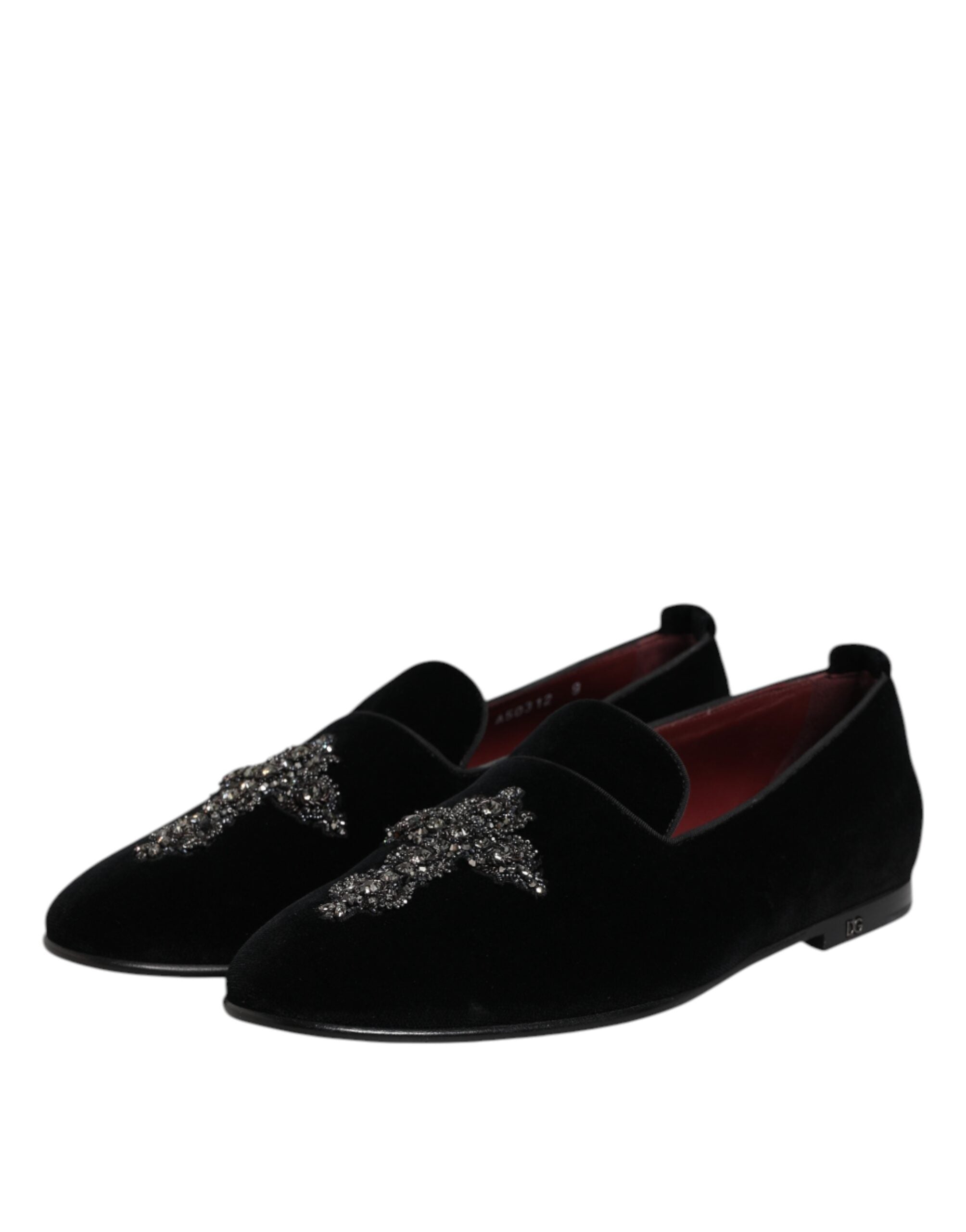 Dolce & Gabbana Black Suede Cross Slip On Loafers Dress Shoes Dolce & Gabbana