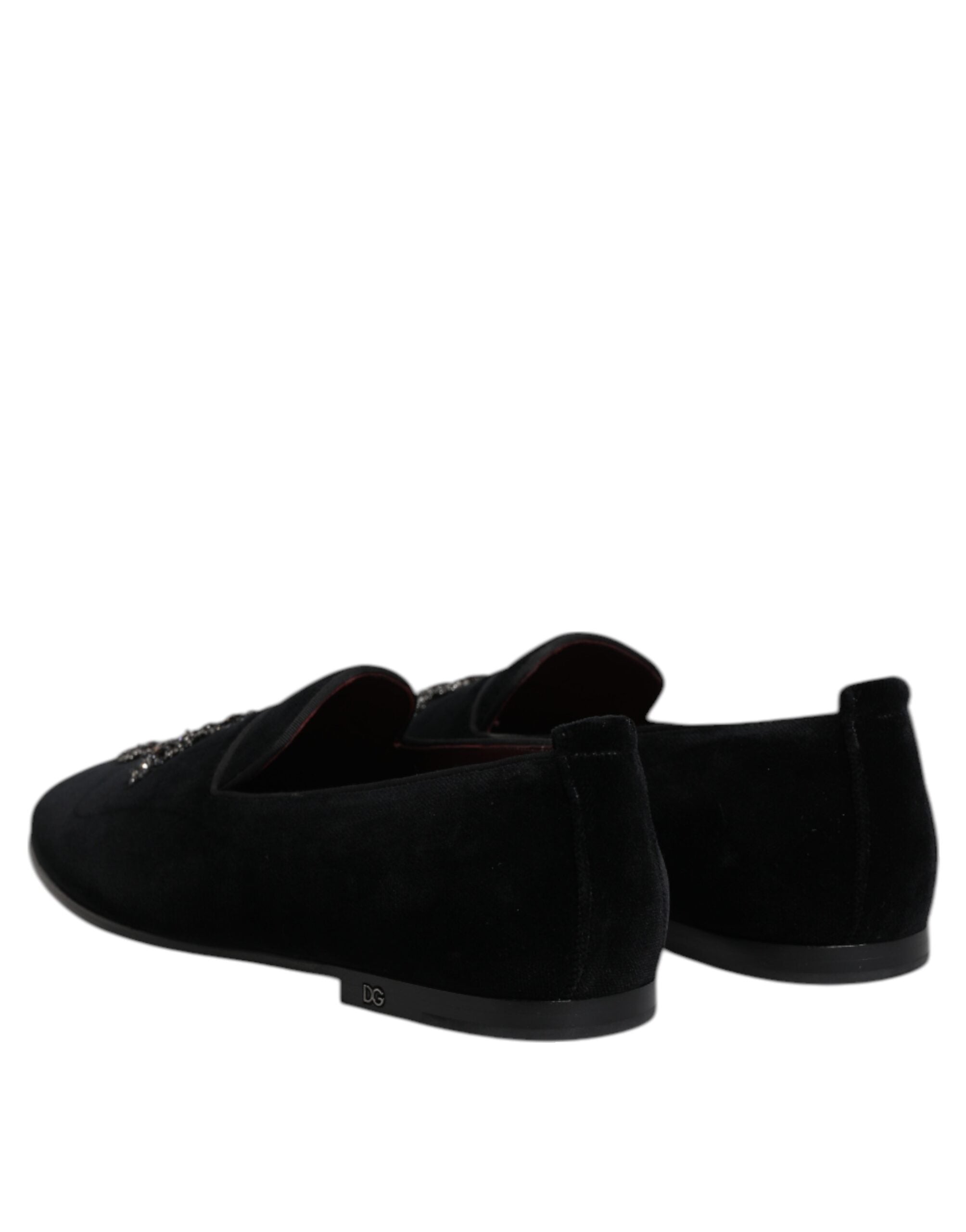 Dolce & Gabbana Black Suede Cross Slip On Loafers Dress Shoes Dolce & Gabbana