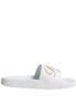 Dolce & Gabbana White Leather Slides Sandals Beachwear Shoes Dolce & Gabbana