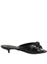 Dolce & Gabbana Black Leather Heels Slides Sandals Shoes Dolce & Gabbana