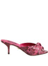 Dolce & Gabbana Pink Leather Heels Slides Sandals Shoes Dolce & Gabbana