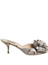 Dolce & Gabbana Multicolor Keira Bow Leather Peep Toe Mules Shoes Dolce & Gabbana