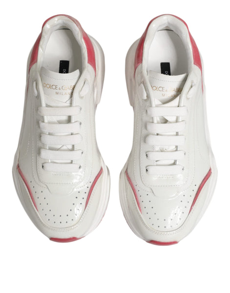 Dolce & Gabbana White Pink Daymaster Low Top Sneakers Shoes Dolce & Gabbana