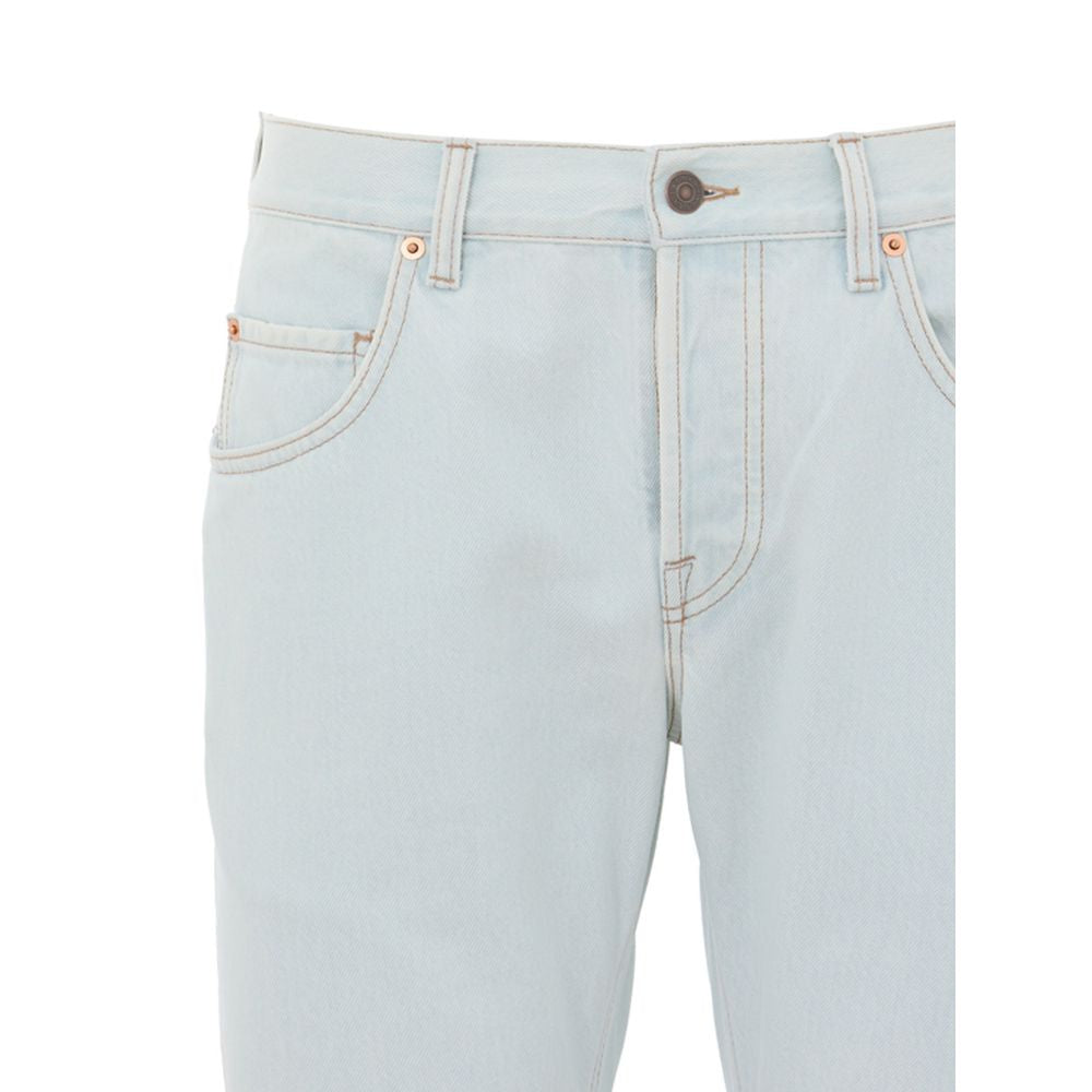 Gucci Blue Cotton Relaxed Fit Jeans Gucci