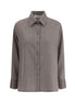 Golden Goose Brown Fleece Wool Dress Shirt Golden Goose