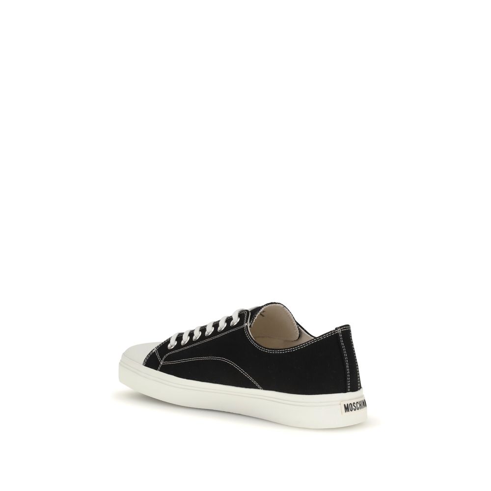 Moschino Black Cotton Low Top Sneakers Moschino