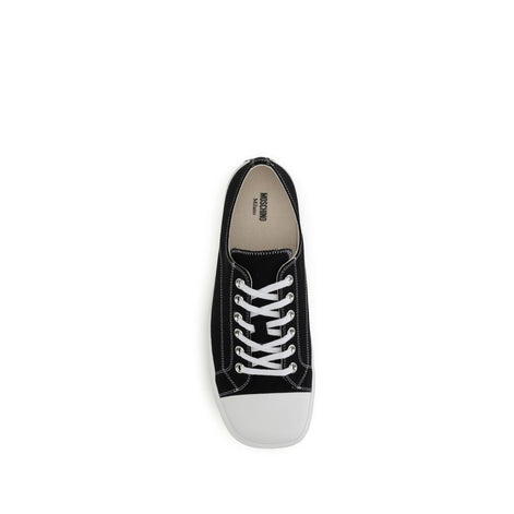 Moschino Black Cotton Low Top Sneakers Moschino