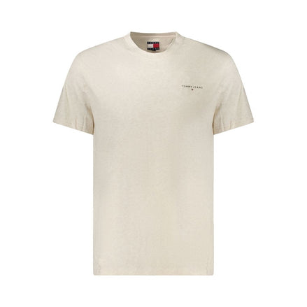Tommy Hilfiger Beige Cotton Men T-Shirt Tommy Hilfiger