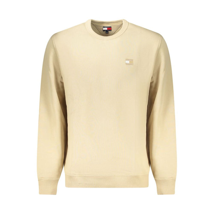 Tommy Hilfiger Beige Cotton Men Sweatshirt Tommy Hilfiger