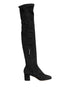 Dolce & Gabbana Black Suede Leather Knee High Boots Shoes Dolce & Gabbana