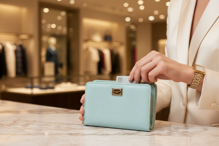 Portefeuille Dolce &amp; Gabbana en cuir vert menthe, format portefeuille continental