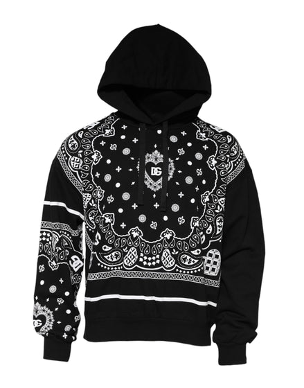 Dolce &amp; Gabbana Schwarzer Bandana Kapuzenpullover für Herren