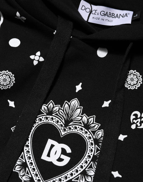 Sweat-shirt à capuche Dolce &amp; Gabbana noir avec bandana pour homme