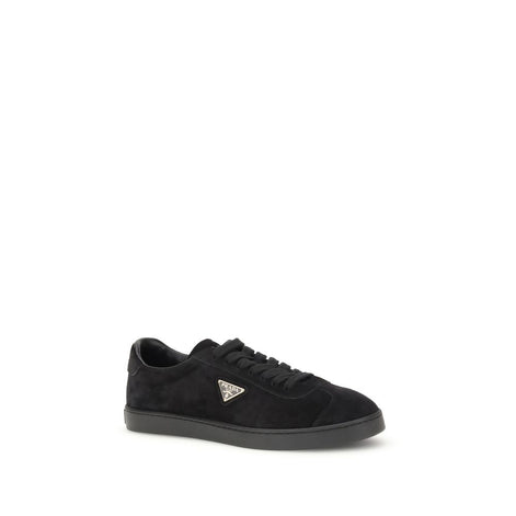 Prada Black Calf Leather Bos Taurus Low Top Sneakers Prada