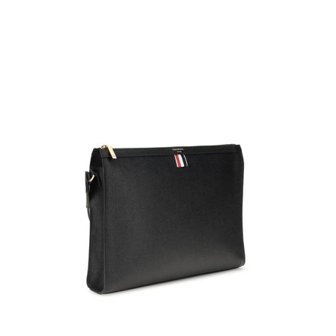 Thom Browne Black Calf Leather Bos Taurus Clutch Bag Thom Browne