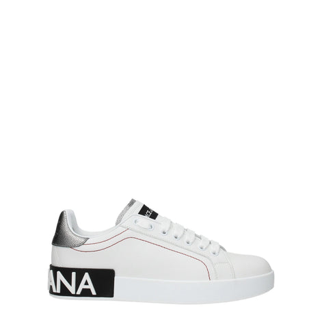 Dolce & Gabbana White Leather Low Top Sneakers Dolce & Gabbana