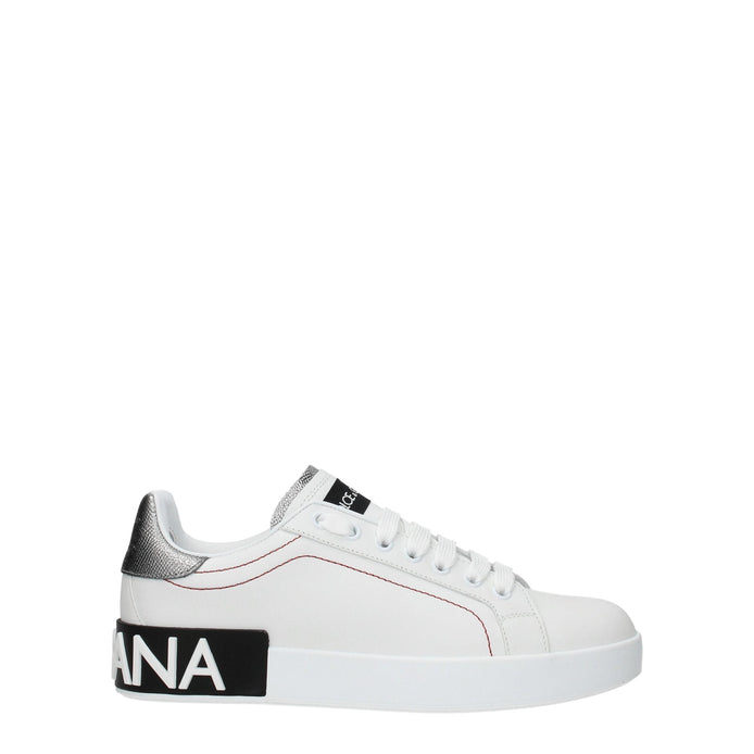 Dolce & Gabbana White Leather Low Top Sneakers Dolce & Gabbana
