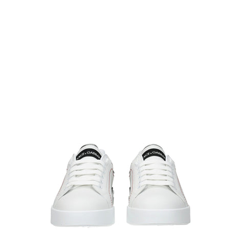 Dolce & Gabbana White Leather Low Top Sneakers Dolce & Gabbana