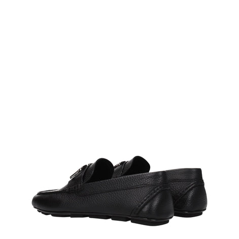 Valentino Garavani Black Leather Slip-On Loafers Valentino Garavani