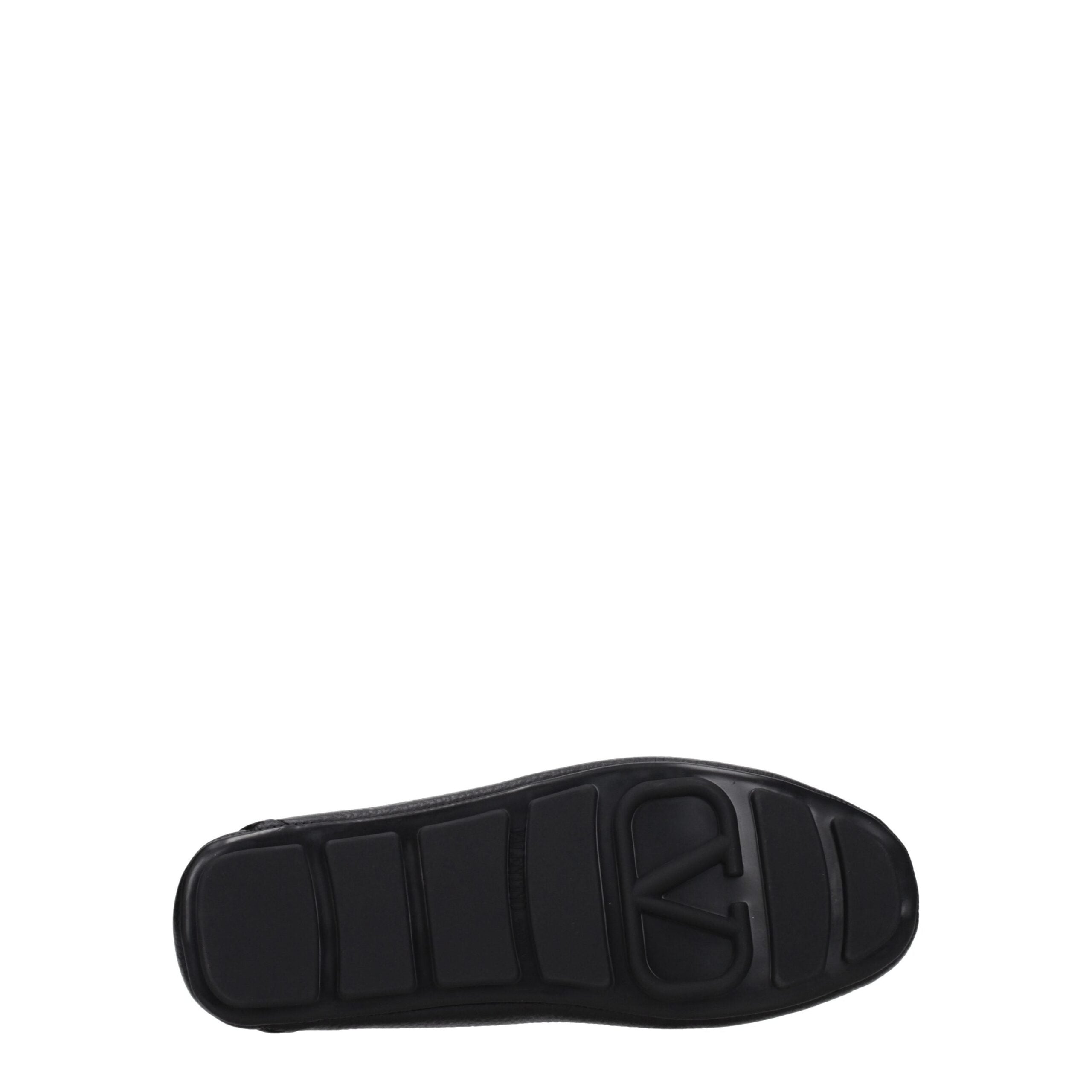 Valentino Garavani Black Leather Slip-On Loafers Valentino Garavani