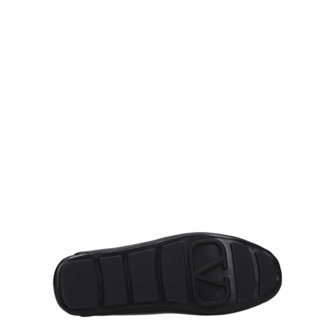 Valentino Garavani Black Leather Slip-On Loafers Valentino Garavani