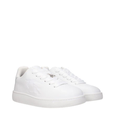 Burberry White Leather Low Top Sneakers Burberry