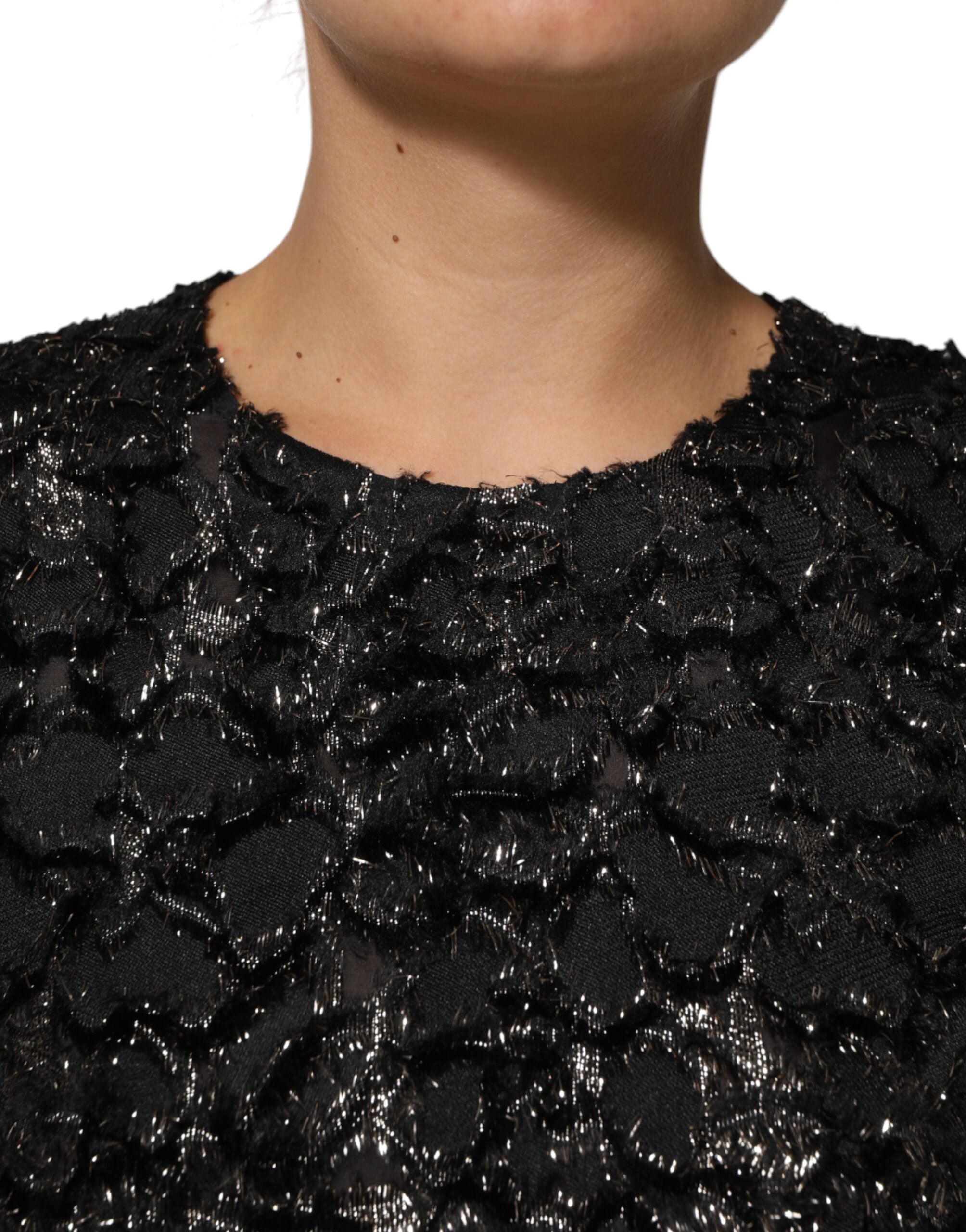 Dolce & Gabbana Black Sequin Bouclé Tweed Sheath Dress Dolce & Gabbana