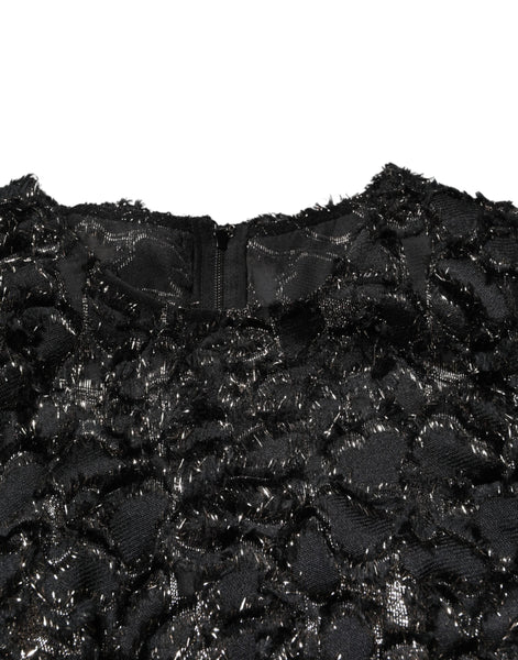 Dolce & Gabbana Black Sequin Bouclé Tweed Sheath Dress Dolce & Gabbana