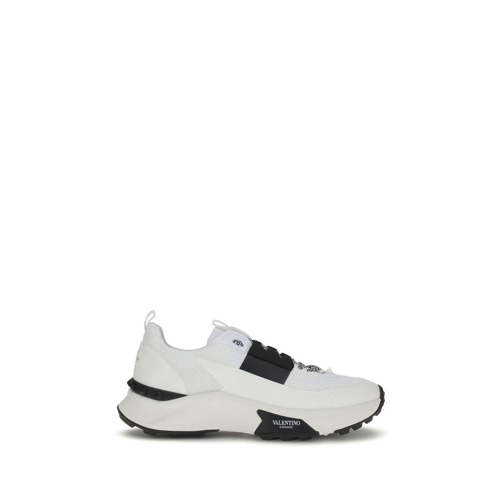 Valentino Garavani White Calf Leather Bos Taurus Athletic Sneakers Valentino Garavani