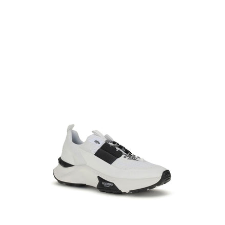Valentino Garavani White Calf Leather Bos Taurus Athletic Sneakers Valentino Garavani