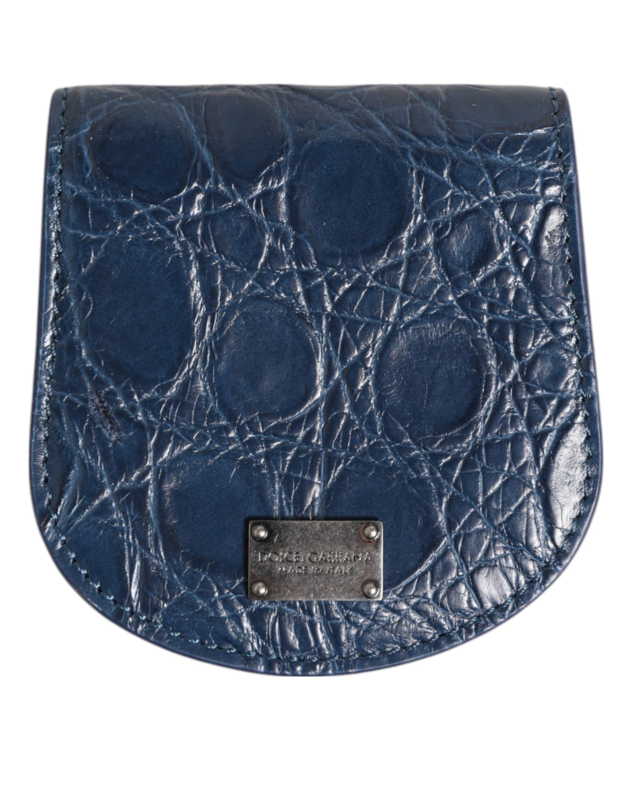 Dolce & Gabbana Blue Exotic Skin Coin Condom Case Holder Pocket Wallet Dolce & Gabbana