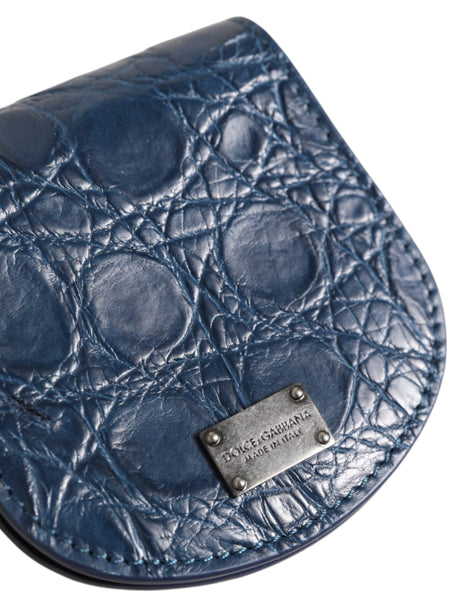Dolce & Gabbana Blue Exotic Skin Coin Condom Case Holder Pocket Wallet Dolce & Gabbana